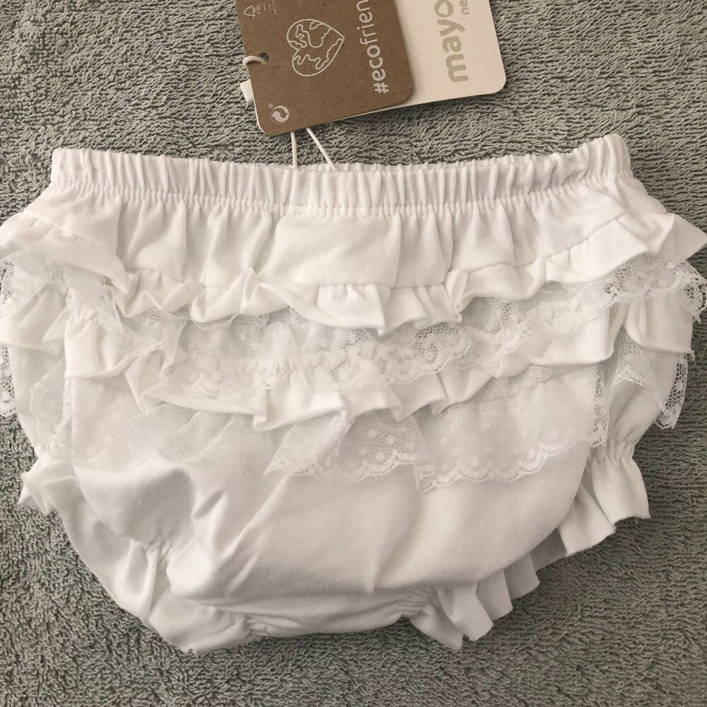 Mayoral Girls White Ruffled Bloomers NWT
